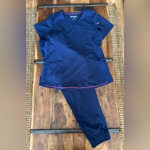 Uniform Advantage Navy Blue Scrub Set